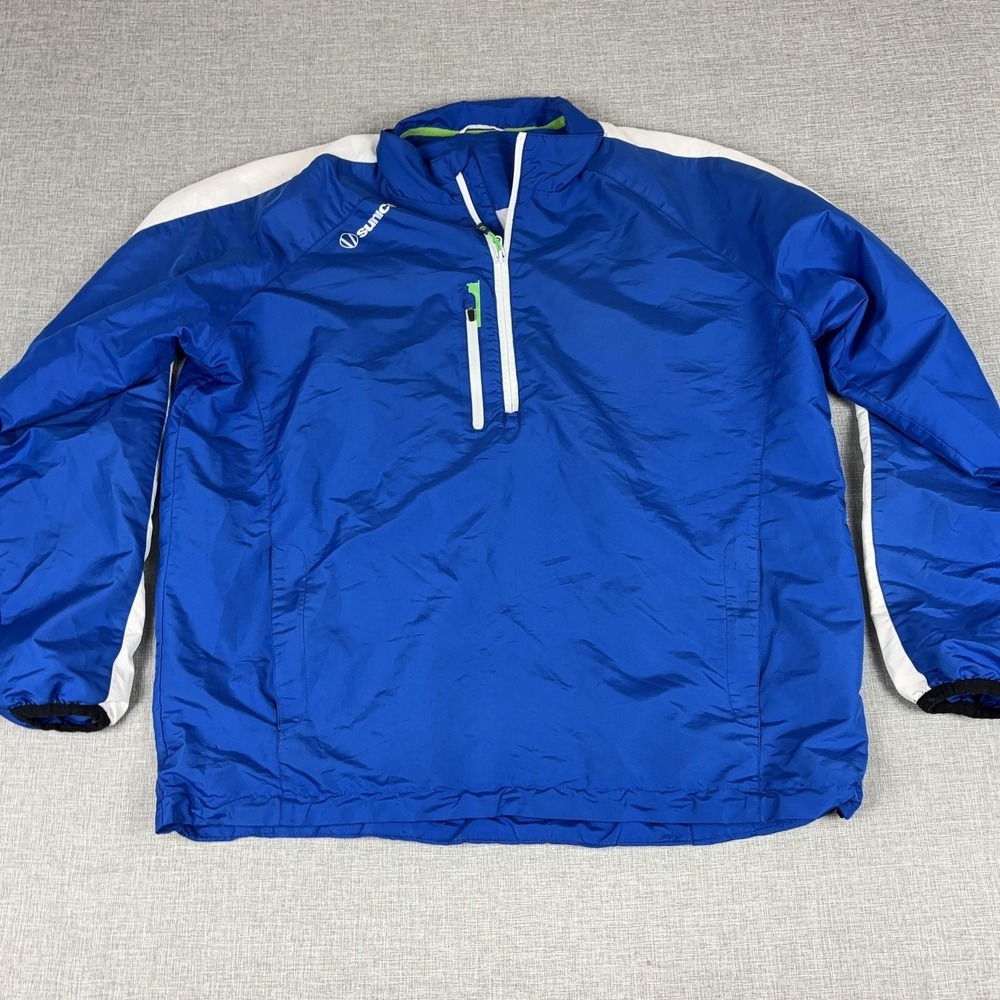 Sunice Jacket Mens 2XL Blue White 1/2 Zip‎ Pullover Golf Windbreaker SS2001